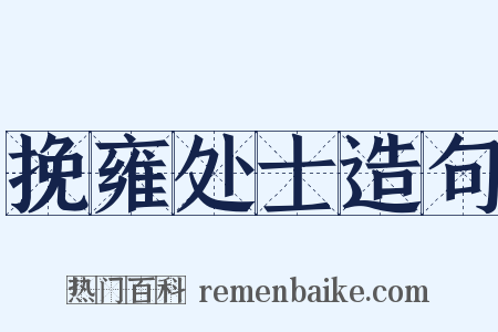 挽雍处士造句是什么意思的图片